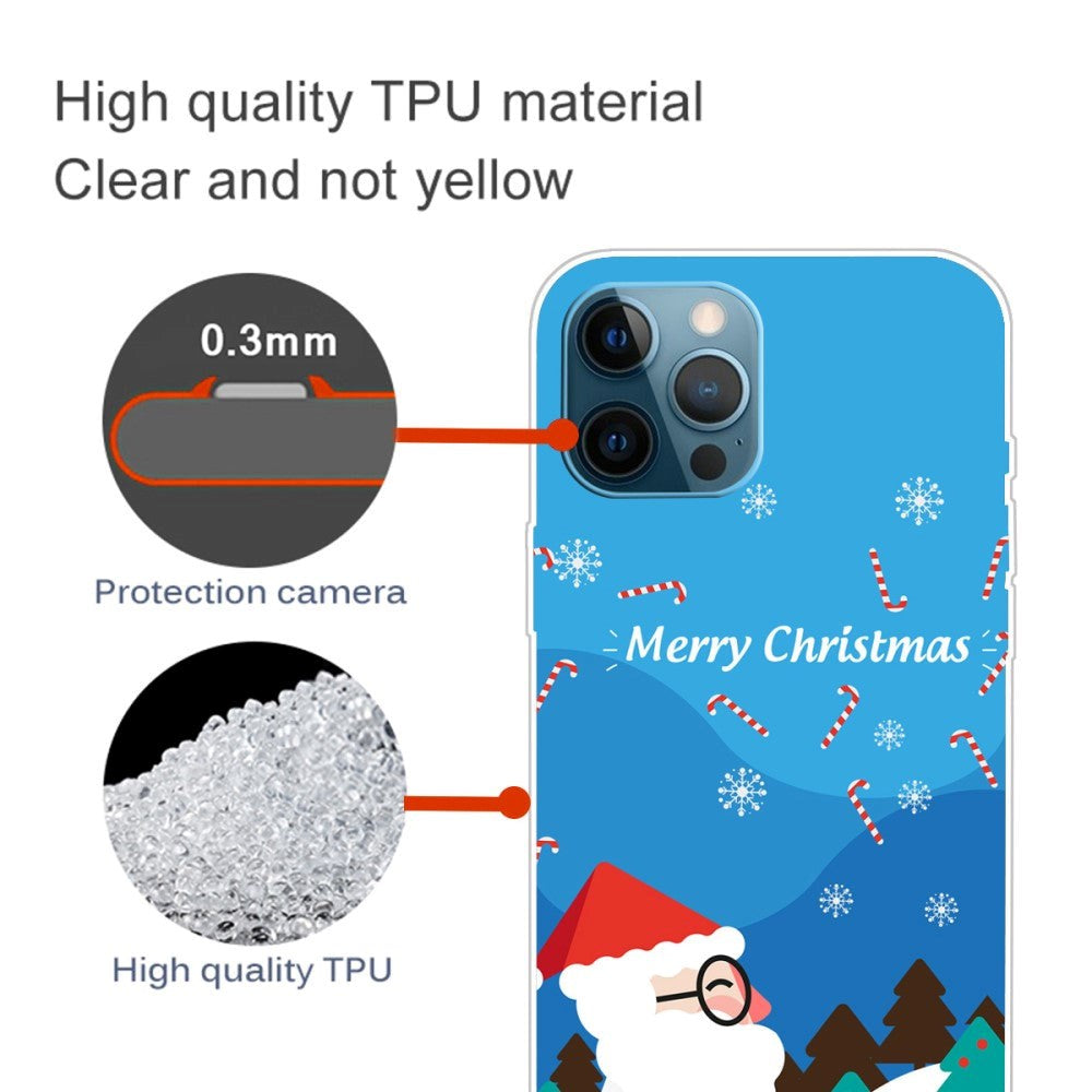 iPhone 15 Pro Flexible Plastic Christmas Case - Merry Christmas - Santa Claus in Snowy Weather