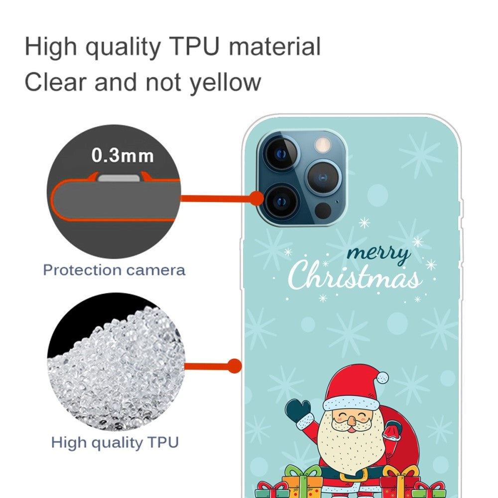 iPhone 15 Pro Flexible Plastic Christmas Case - Merry Christmas - Happy Santa Claus with Gifts