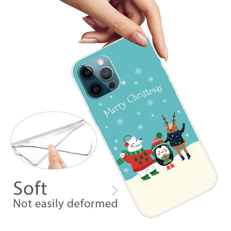 iPhone 15 Pro Flexible Plastic Christmas Case - Merry Christmas - Friends in the Snow