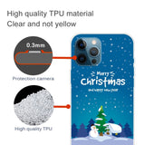 iPhone 15 Pro Flexible Plastic Christmas Case - Merry Christmas - Snowman and Christmas Tree