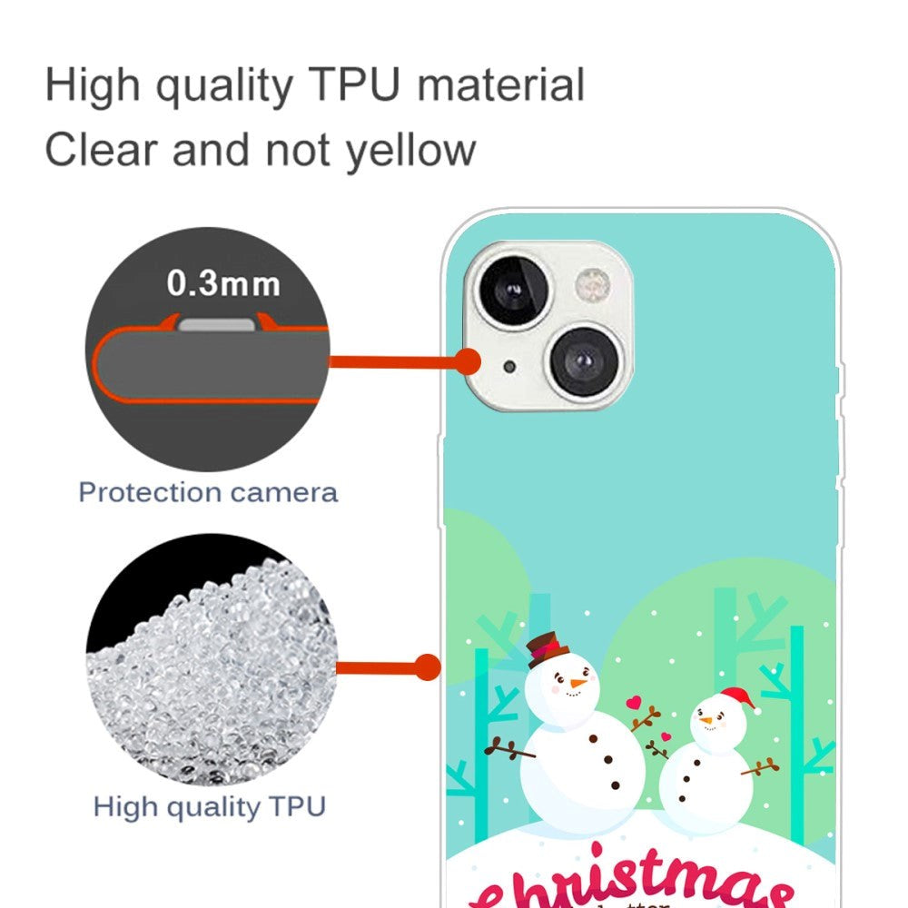 iPhone 15 Flexible Plastic Christmas Case - Merry Christmas - Snowmen