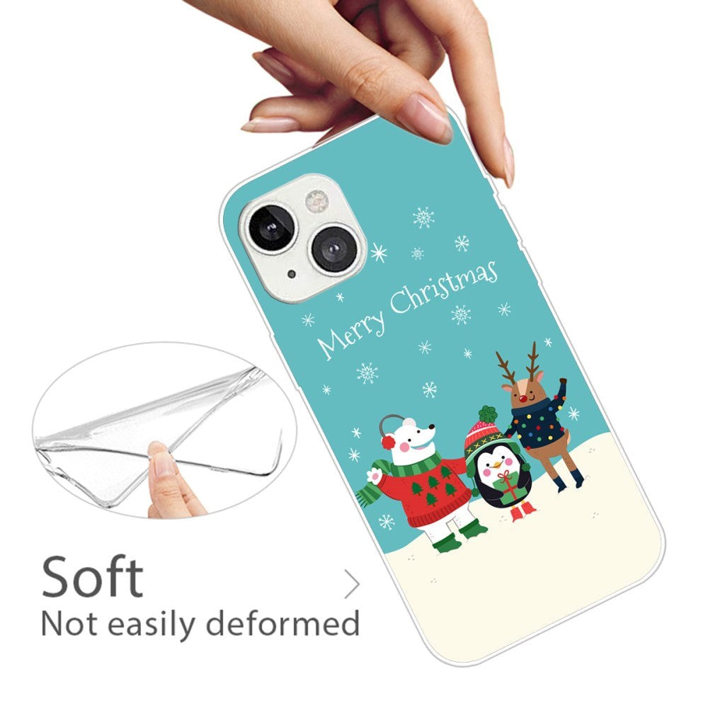 iPhone 15 Flexible Plastic Christmas Case - Merry Christmas - Friends in the Snow