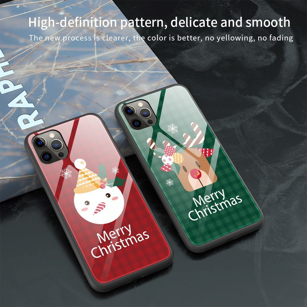 iPhone 15 Pro Christmas Case w. Back Glass - Snowman