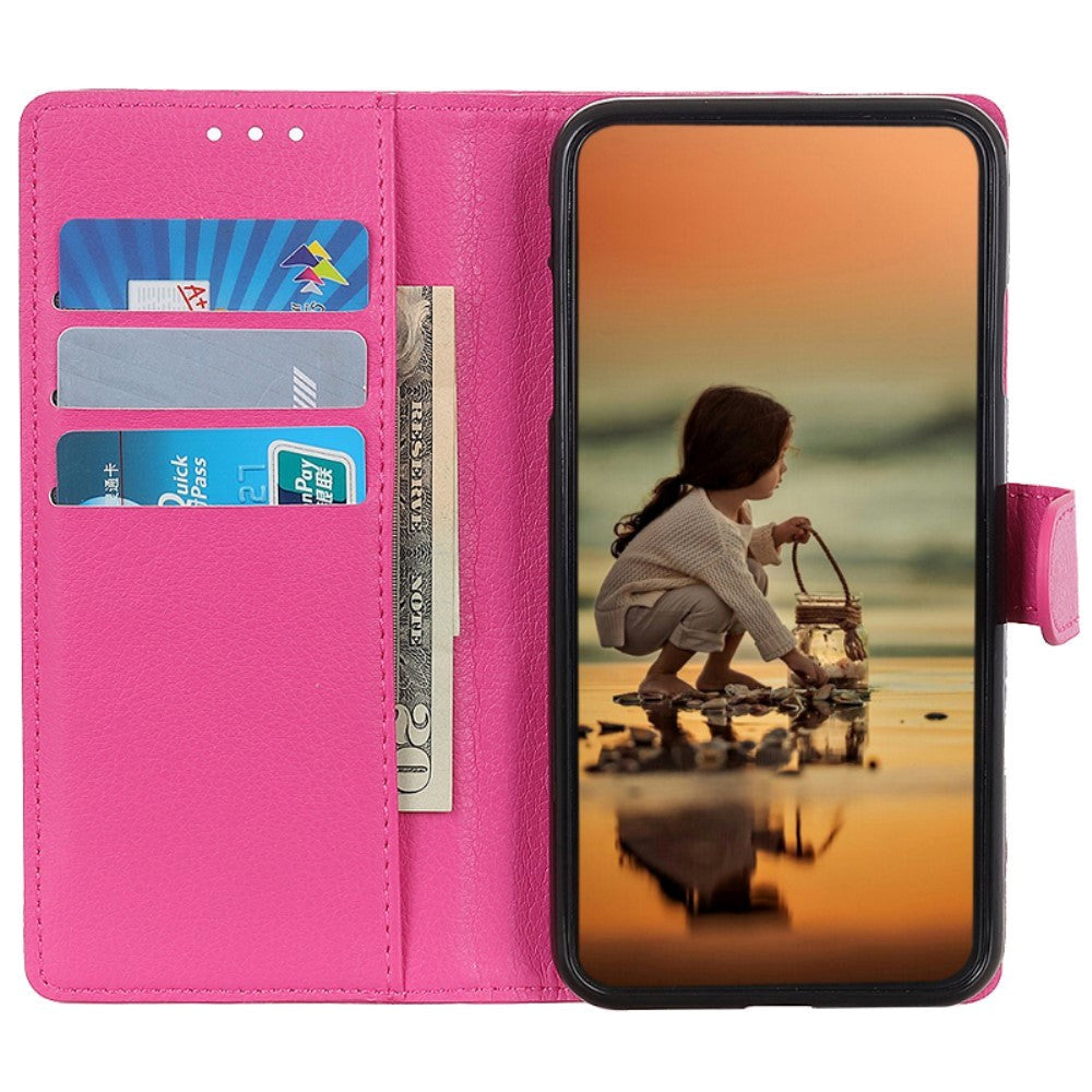 Xiaomi 14 Pro PU Litchi Leather Wallet Case - Pink