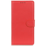 Xiaomi 14 Pro PU Litchi Leather Wallet Case - Red