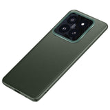 Xiaomi 14 Pro Leather Covered Plastic Back Case w. Built-in Camera Protector - Green