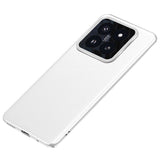 Xiaomi 14 Pro Leather Covered Plastic Back Case w. Built-in Camera Protector - White