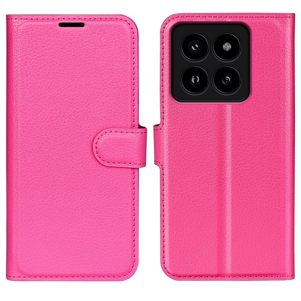 Xiaomi 14 Pro Faux Leather Case w. Wallet & Stand Function - Pink