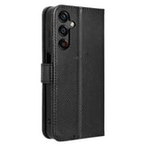 Samsung Galaxy A25 (5G) Leather Flip Case w. Strap & Texture - Black