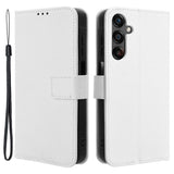 Samsung Galaxy A25 (5G) Leather Flip Case w. Strap & Texture - White