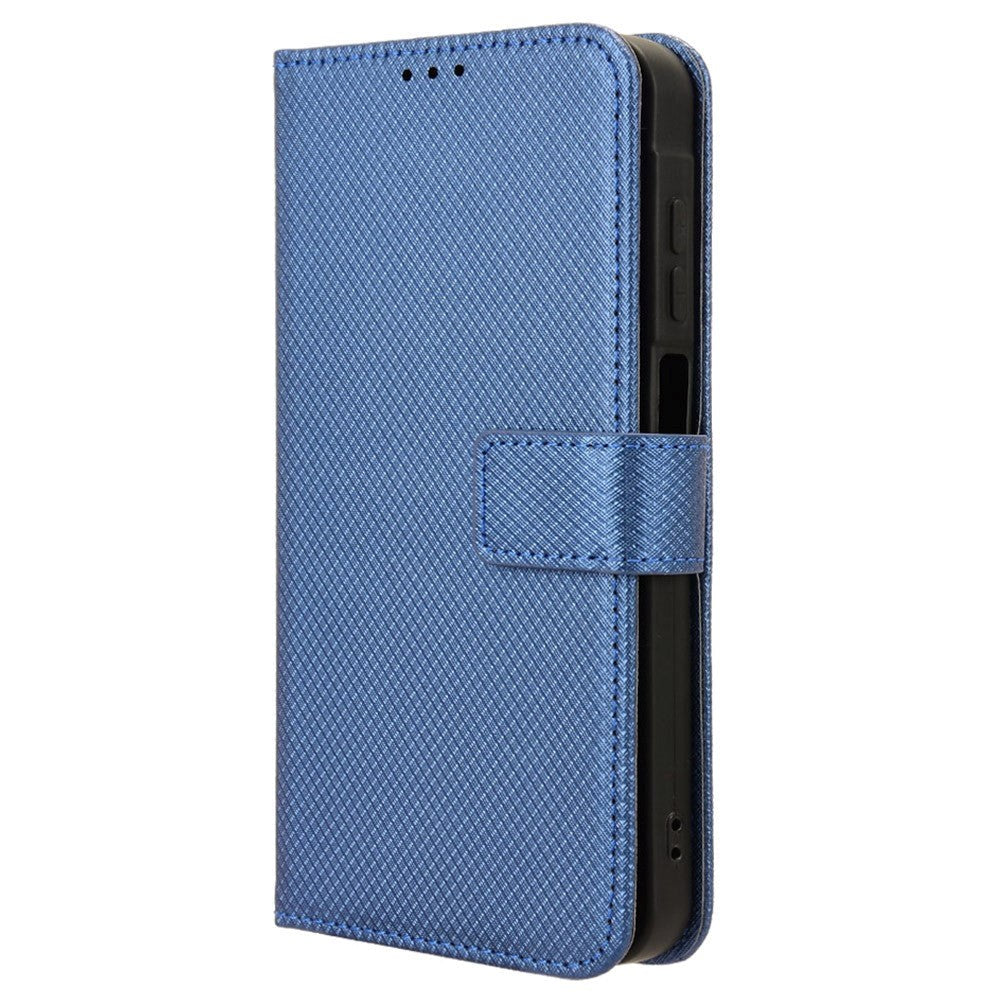 Samsung Galaxy A25 (5G) Leather Flip Case w. Strap & Texture - Blue