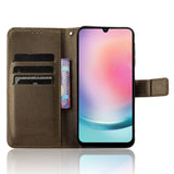 Samsung Galaxy A25 (5G) Leather Flip Case w. Strap & Texture - Brown