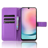 Samsung Galaxy A25 (5G) Leather Flip Case w. Strap & Texture - Purple