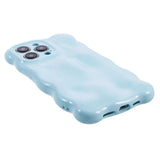 iPhone 15 Pro Flexible Plastic Case w. Wavy Design - Light Blue