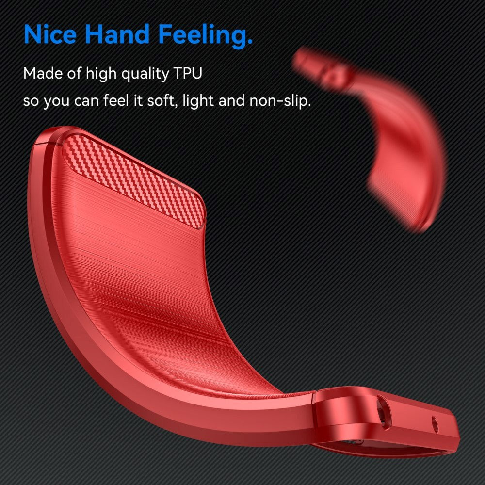 Xiaomi Redmi 13C Brushed Carbon Fiber Flexible Plastic Case - Red