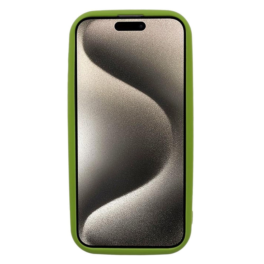 iPhone 15 Flexible Plastic Case w. Raised Edges - Green