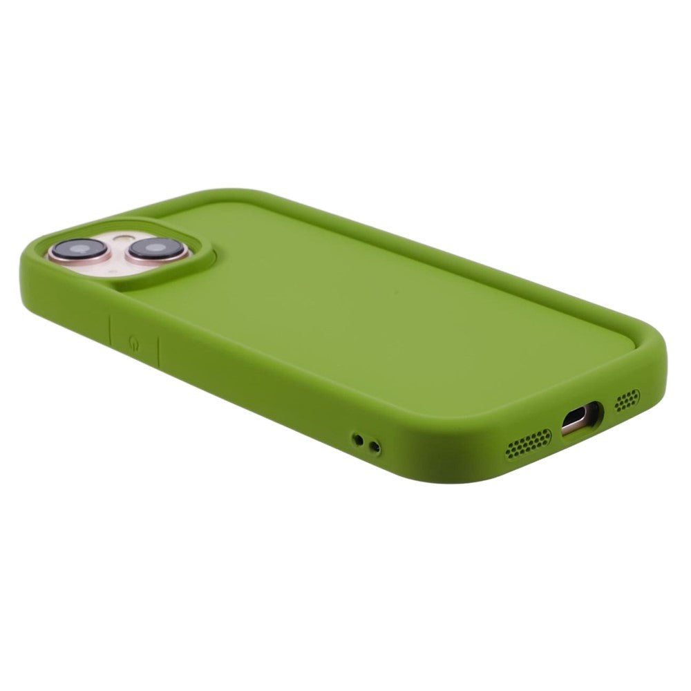 iPhone 15 Flexible Plastic Case w. Raised Edges - Green