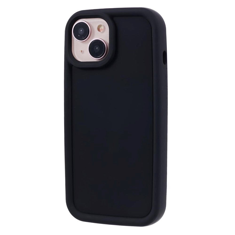 iPhone 15 Flexible Plastic Case w. Raised Edges - Black