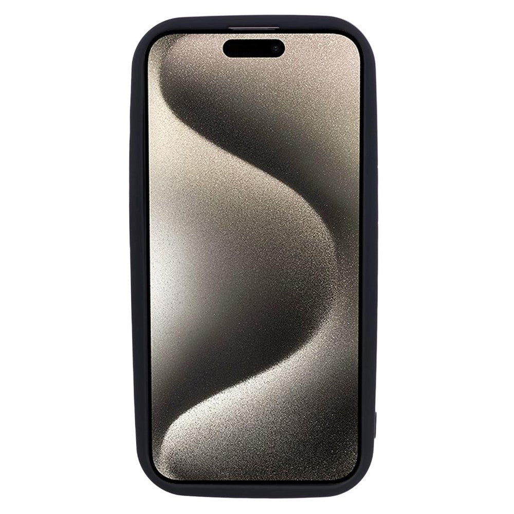 iPhone 15 Flexible Plastic Case w. Raised Edges - Black