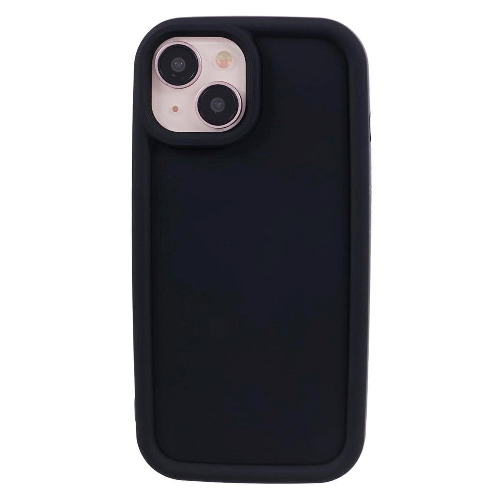 iPhone 15 Flexible Plastic Case w. Raised Edges - Black