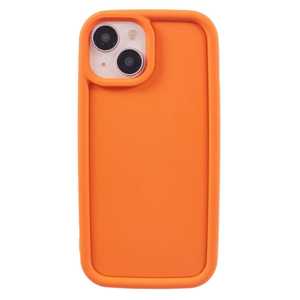 iPhone 15 Flexible Plastic Case w. Raised Edges - Orange