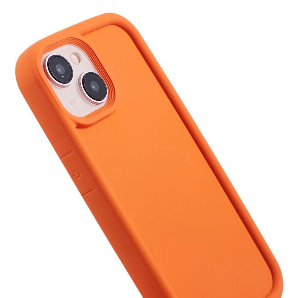 iPhone 15 Flexible Plastic Case w. Raised Edges - Orange