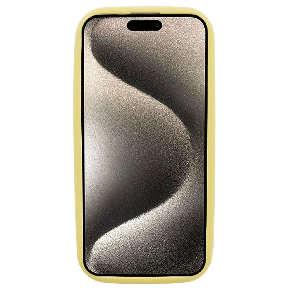 iPhone 15 Flexible Plastic Case w. Raised Edges - Yellow