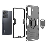 EIDERWOOD Xiaomi Poco C65 / Redmi 13C Hybrid Tough Case w. Magnetic Kickstand - Black