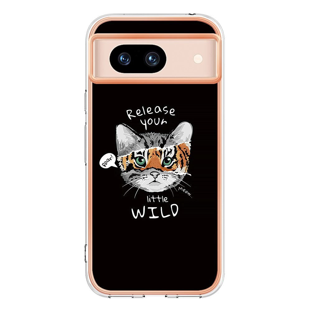 Google Pixel 8a Flexible Plastic Case w. Motif - Cat / Tiger