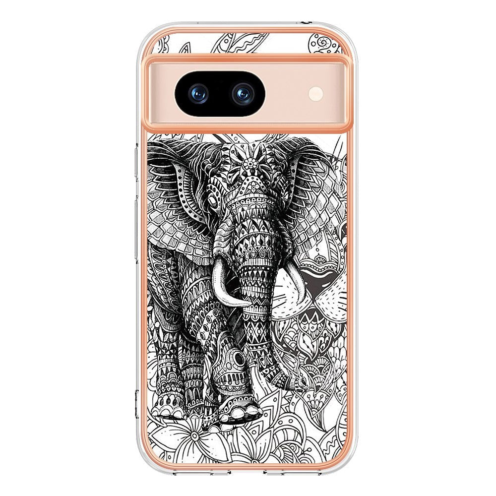 Google Pixel 8a Flexible Plastic Case w. Motif - Elephant