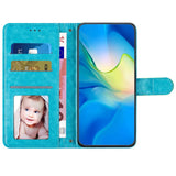 EIDERWOOD Motorola Moto G84 Leather Flip Case w. Wallet & Strap - Rhombus - Blue