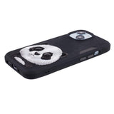 iPhone 15 Hybrid Case w. Animal Motif & Embroidery - Panda