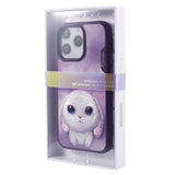 iPhone 15 Pro Hybrid Case w. Animal Motif & Embroidery - Rabbit