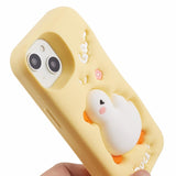 iPhone 14 Silicone 3D Case with Duck Design – Yellow