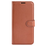 EIDERWOOD Oppo A79 (5G) Litchi Leather Case with Wallet & Stand Function - Brown