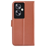 EIDERWOOD Oppo A79 (5G) Litchi Leather Case with Wallet & Stand Function - Brown