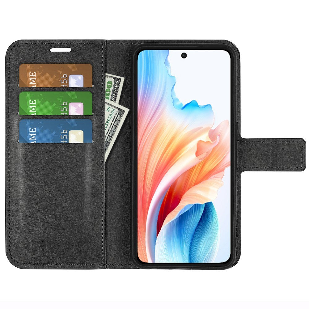 EIDERWOOD Oppo A79 (5G) / A2 (5G) Leather Flip Case w. Lommebok  & Stand Function - Black