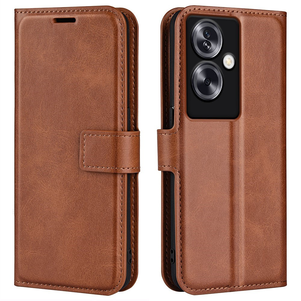 EIDERWOOD Oppo A79 (5G) / A2 (5G) Leather Flip Case w. Lommebok  & Stand Function - Light Brown