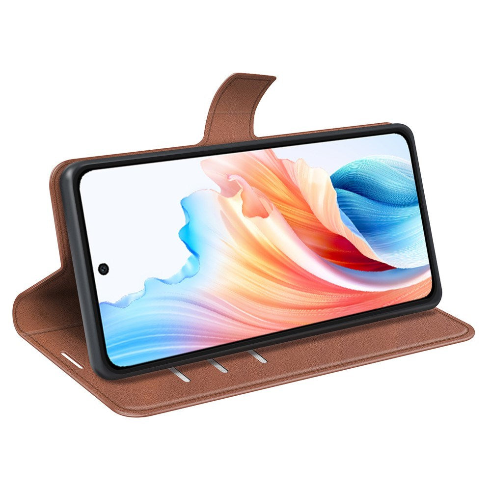 EIDERWOOD Oppo A79 (5G) / A2 (5G) Leather Flip Case w. Lommebok  & Stand Function - Light Brown