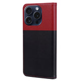 iPhone 15 Pro Flip Case with Strap / Standing function / Card Holder - Red / Black (Dogs)