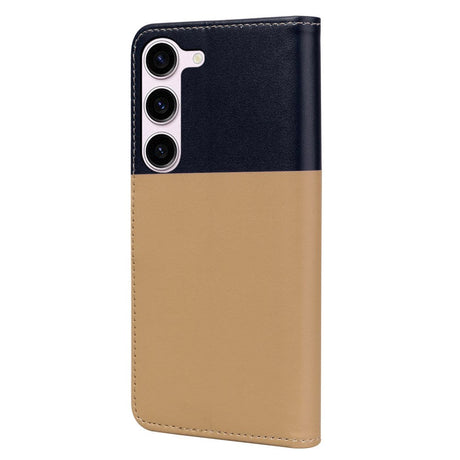 Samsung Galaxy S24+ (Plus) Flip Case with Strap / Standing function / Card Holder - Brown / Blue (Cats)