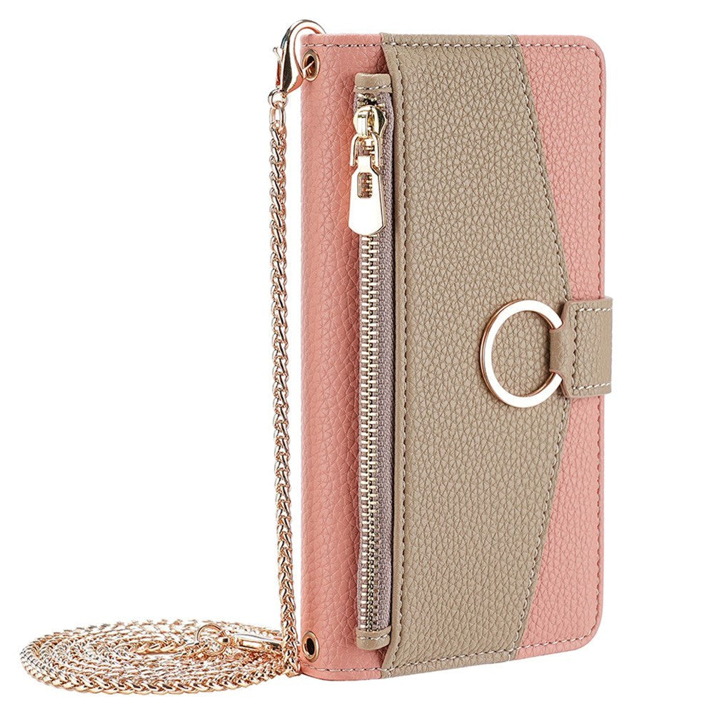 iPhone SE (2022 / 2020) / 8 / 7 Leather 2-in-1 Flip Case w. Wallet & Crossbody Bag Function - Pink