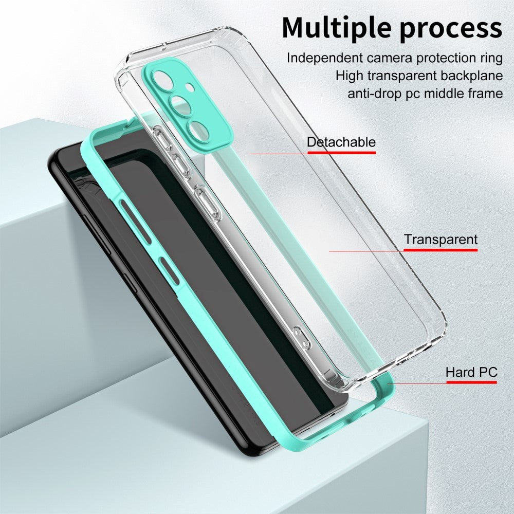 Samsung Galaxy A15 (5G) / A15 Hybrid Plastic Case - Transparent / Turquoise