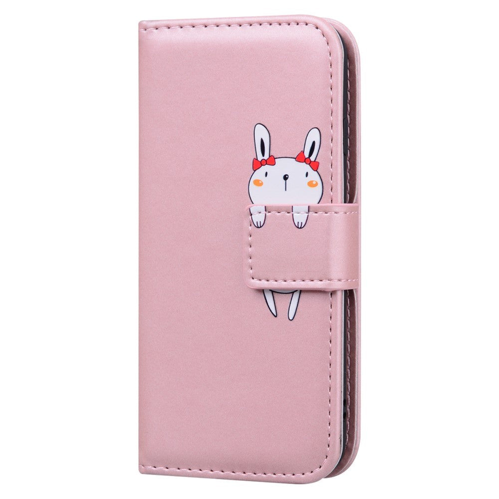 Google Pixel 8 Flip Case with Strap / Standing function / Card Holder - Pink (Rabbit)