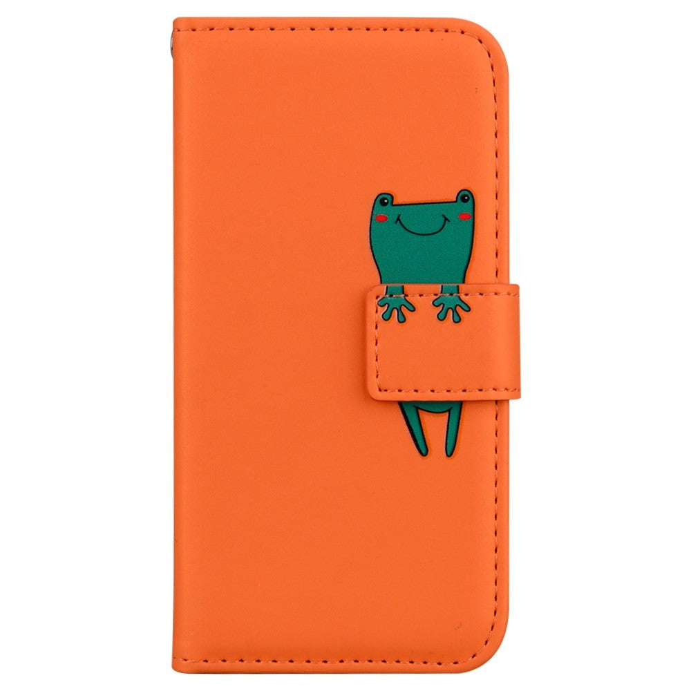 Samsung Galaxy S24 Ultra Flip Case with Strap / Standing function / Card Holder - Orange (Frog)