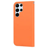 Samsung Galaxy S24 Ultra Flip Case with Strap / Standing function / Card Holder - Orange (Frog)