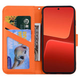 Xiaomi 13 Flip Case with Strap / Standing function / Card Holder - Orange (Frog)