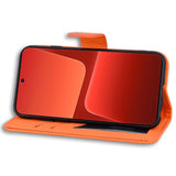 Xiaomi 13 Flip Case with Strap / Standing function / Card Holder - Orange (Frog)