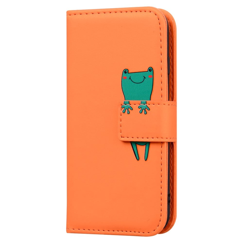 Xiaomi 13 Flip Case with Strap / Standing function / Card Holder - Orange (Frog)