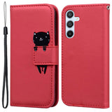 Samsung Galaxy A54 (5G) Flip Case with Strap / Standing function / Card Holder - Red (Cat)